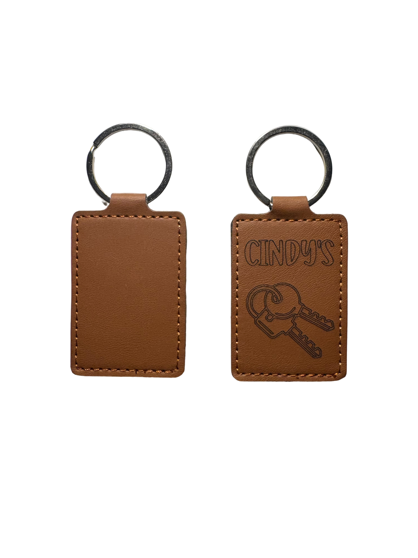Personalised Synthetic Leather Keyring with Engraving