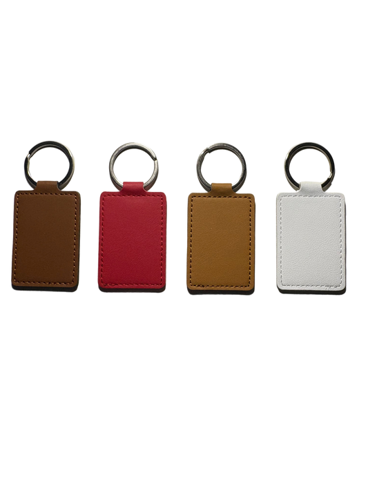 Personalised Synthetic Leather Keyring with Engraving