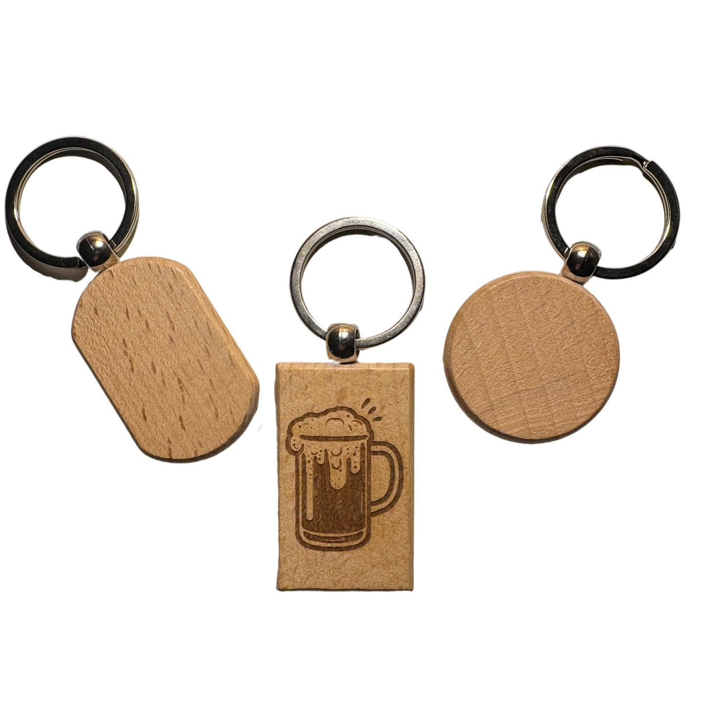 Personalised Wooden Keyring with Engraving