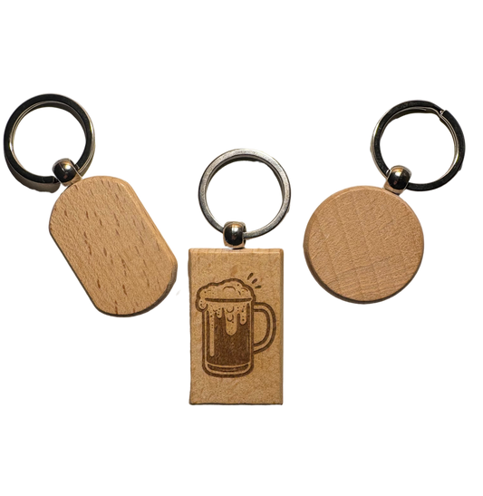 Personalised Wooden Keyring with Engraving