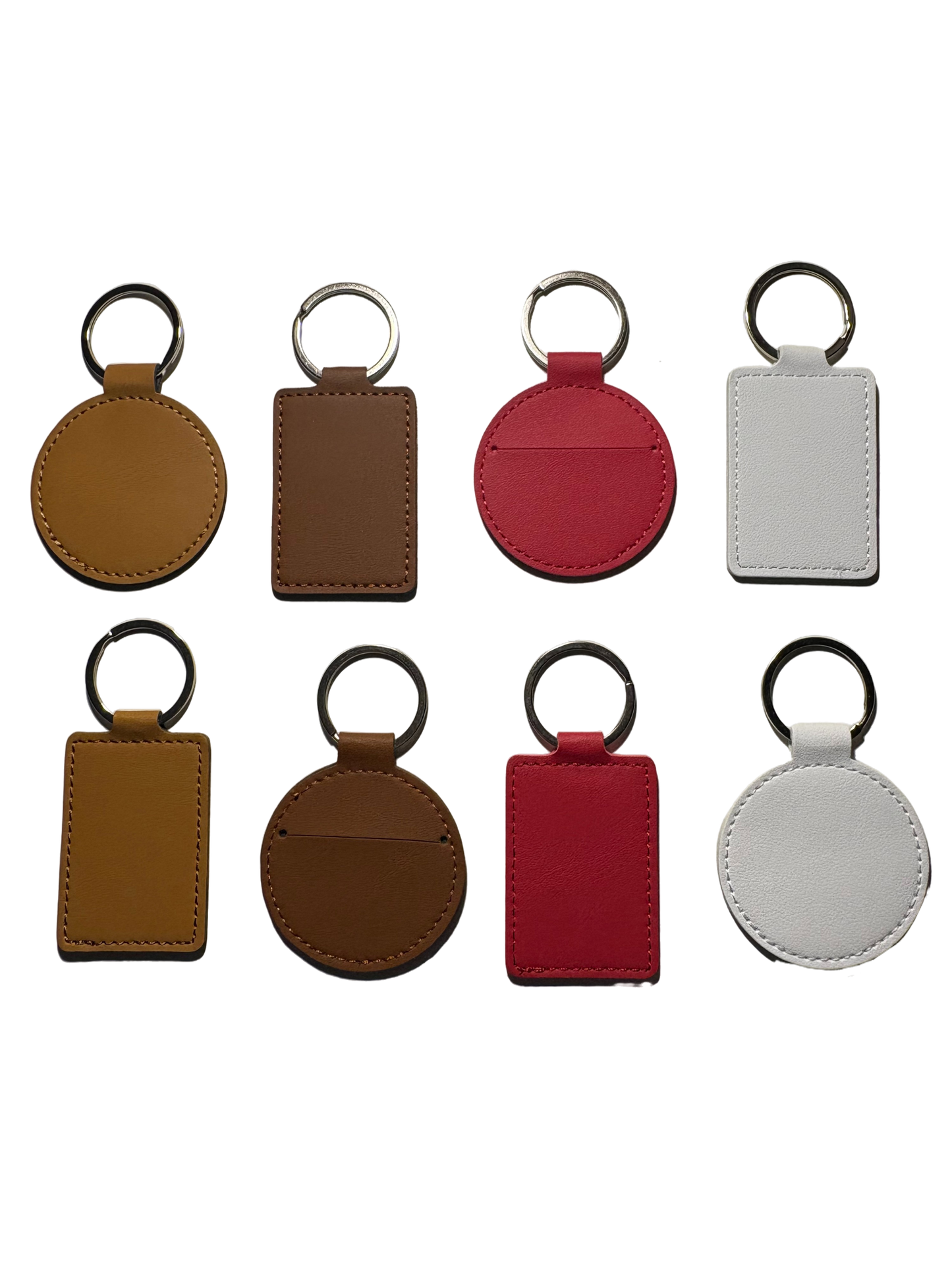 Personalised Synthetic Leather Keyring with Engraving