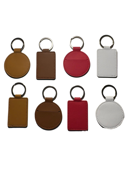 Personalised Synthetic Leather Keyring with Engraving