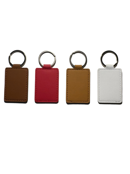 Personalised Synthetic Leather Keyring with Engraving