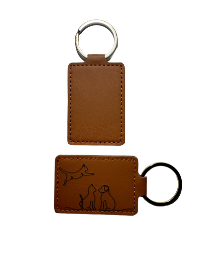 Personalised Synthetic Leather Keyring with Engraving