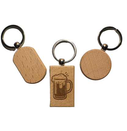 Personalised Wooden Keyring with Engraving